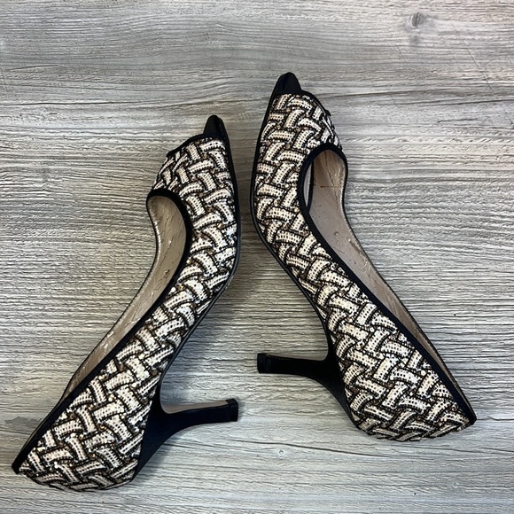 Caparros open toe sparkle black white and gold heels size 6 - Picture 11 of 15